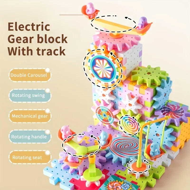 Chaud 83-263 pièces engrenages électriques 3D Puzzle modèle Kits de construction blocs de briques en plastique jouets éducatifs pour enfants enfants cadeaux de noël