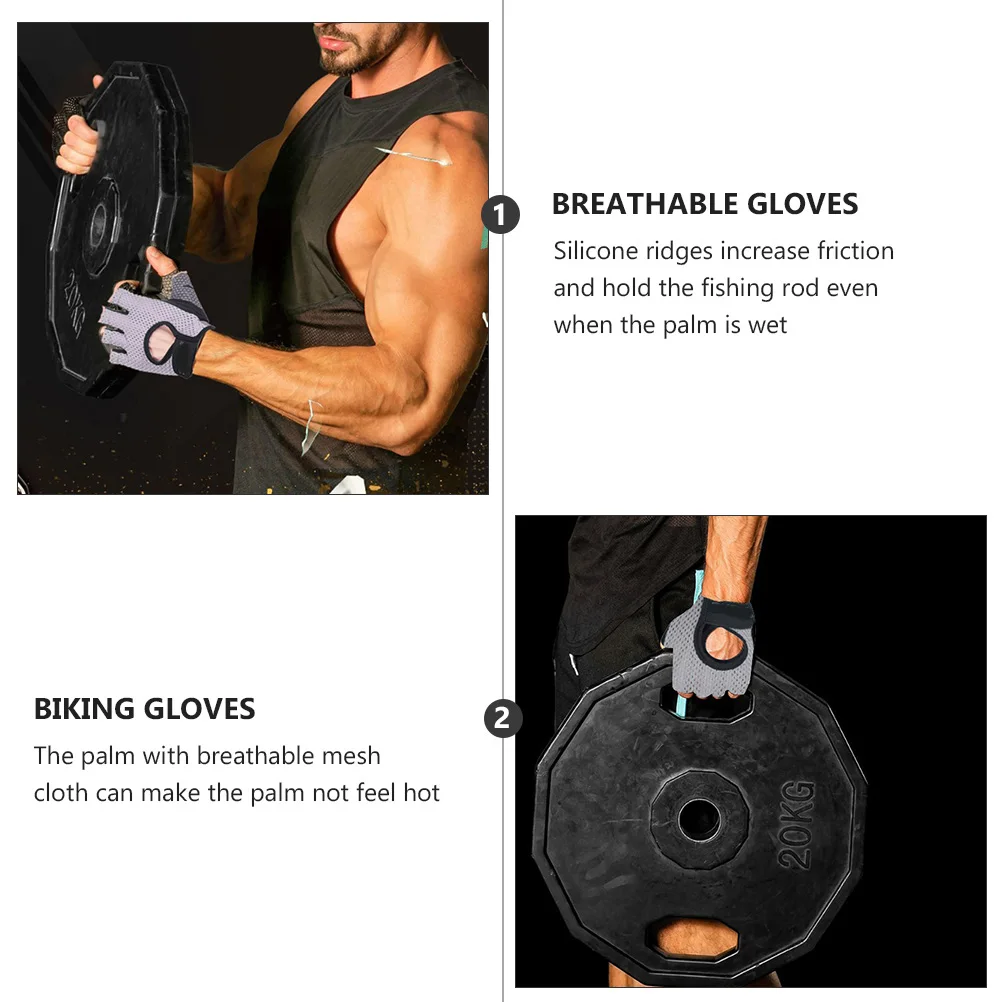

Half finger Nonslip Shockproof Gloves for Riding Biking Black Work Outdoor Mittens Silicone Breathable Mesh Long lasting