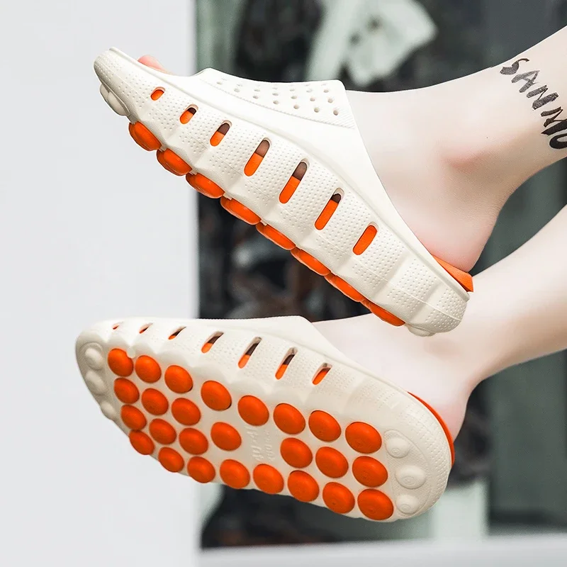 Household Essential Summer Massage Slippers Concave Convex Foot Massage Points Stable Anti Slip Sole Indoor Bath Outdoor Short