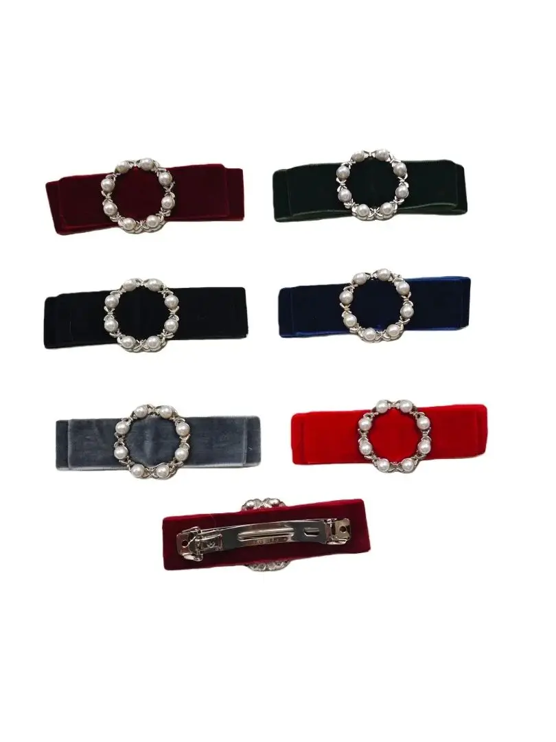 

Women's Girl Velvet Bow Square Zirconium Spring Clip Hair Accessories Korean Edition Headwear Jewelry Barrettes Bowknot 10PCS