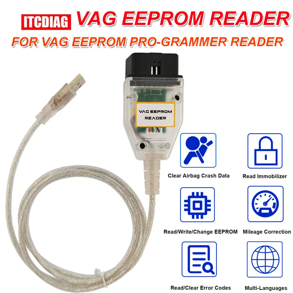 

For VAG Eeprom Programmer Reader 1.20 Supports Clear Reset Airbag Crash Data Read Write Eeprom Immobilizer Mileage Correction