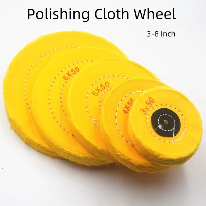 

Polishing Cloth Wheel 3-8 Inch T-shaped Yellow Cotton Cloth Buffer Cotton Pad 4mm Hole for Metal Polishing Flannelette Abrasive