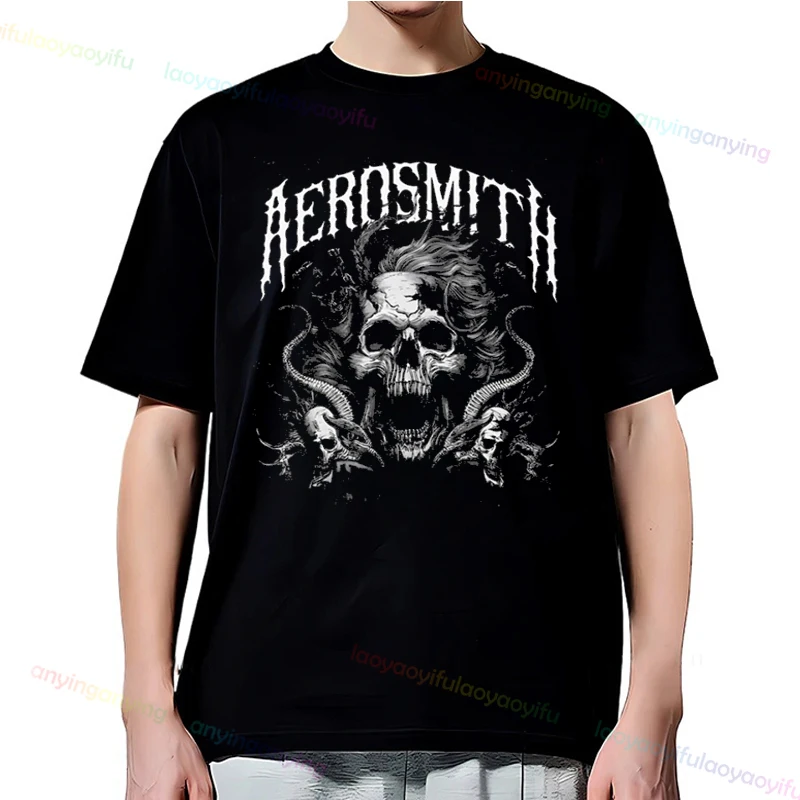 -Aerosmith- Funny Graphic Printed Rock Band Hipster T Shirt Breathable Comfortable Streetwear Mens Clothing Womens Top