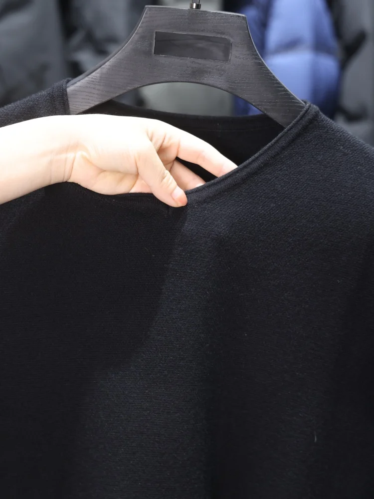 

Homesi Spring Autumn Men's Simple Comfortable Versatile V-ne Color Knitwear Long Sve Overhead Youthful Sle Bas...