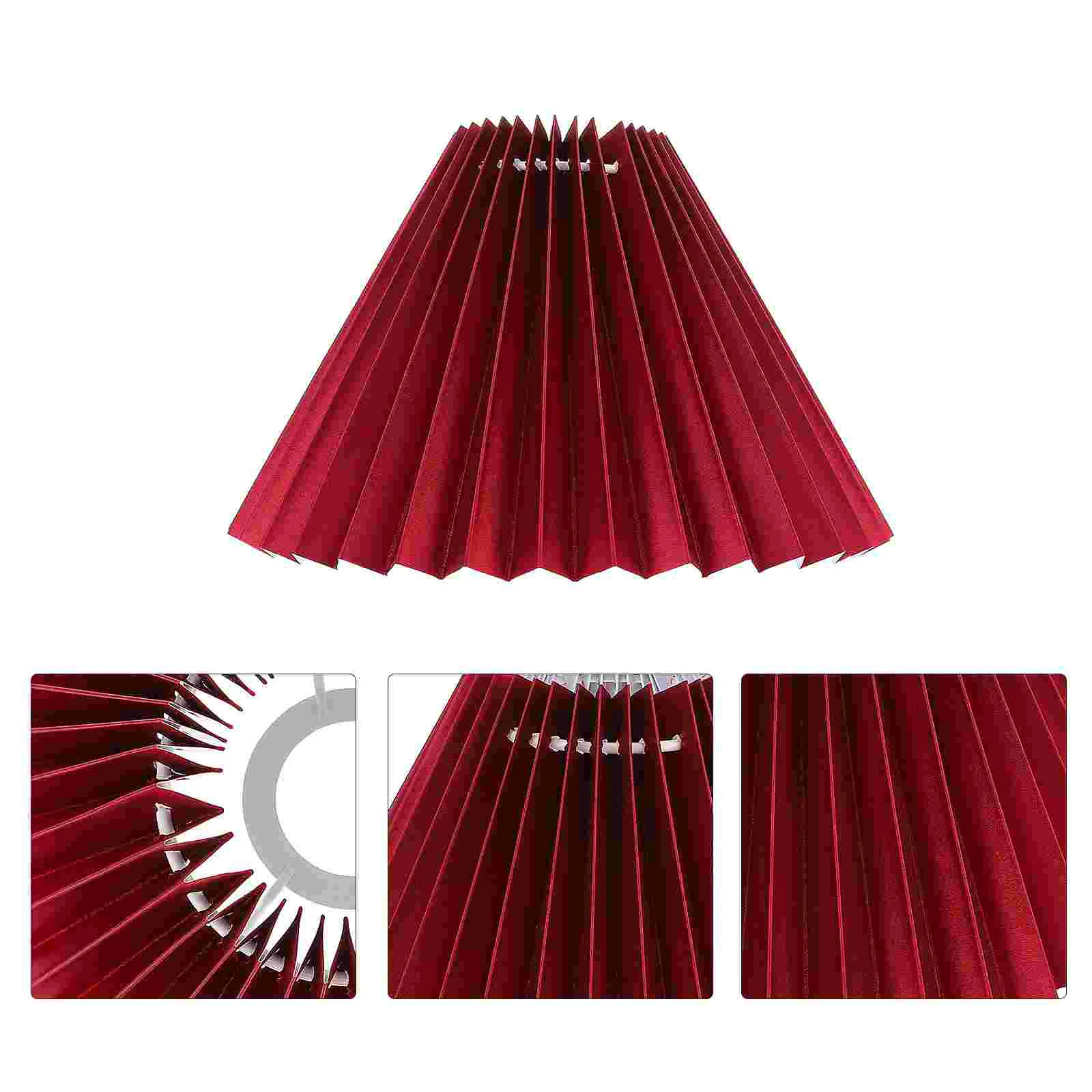 

Lamp Shade Pleated Lampshade Table Cloth Decor Accessory Accessories Creative Red Light