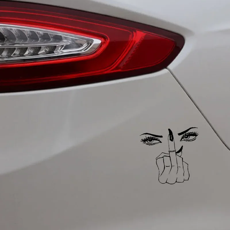 Car Sticker PVC Eyes Girl Vinyl Decor Woman Middle Finger Stickers Decoration Cute, Custom Sunscreen and Waterproof Products Car