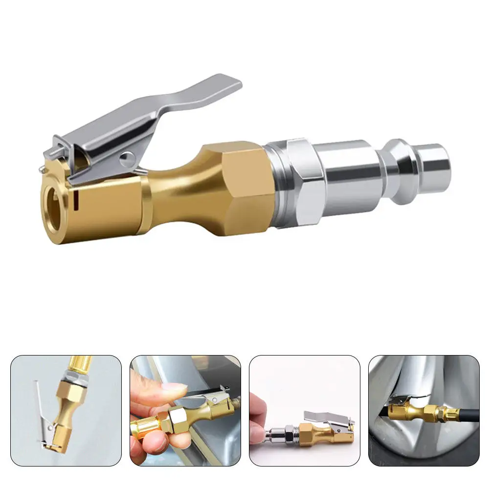 3Pcs Tire Air Chuck Quick Connect Male Head Lock Clip Replacement Inflator for Car Bicycle Swimming Ring Inflation