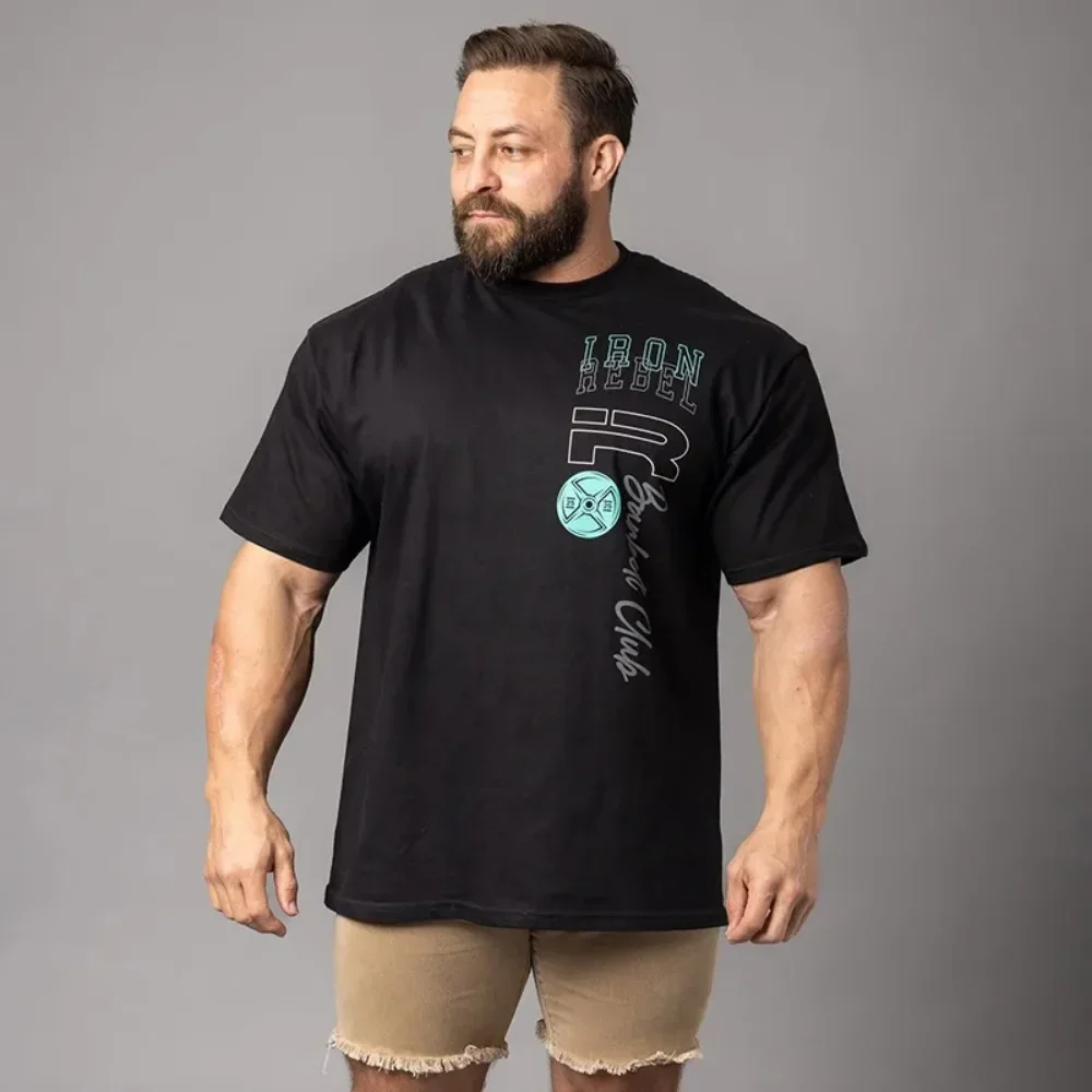 Summer Men\'s Printed T-shirt Crew Neck Short Sleeve Joggers Training Tee Gym Sports Casual T-shirt Oversize Men Woman T-shirt