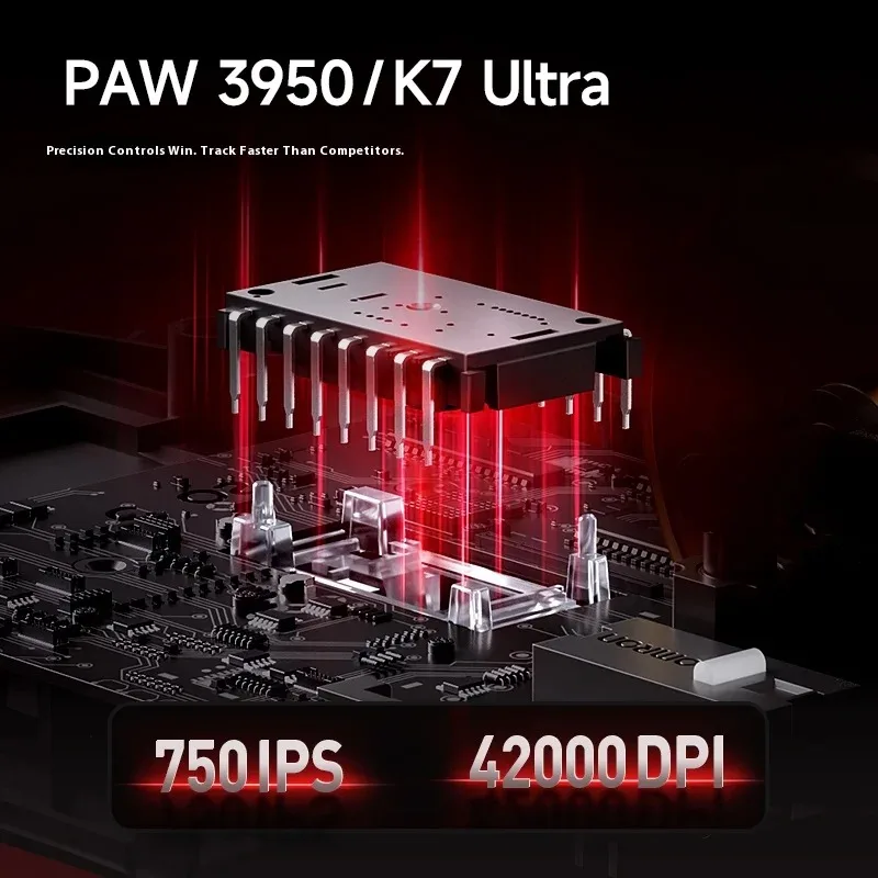 MCHOSE K7 Mouse da gioco ultraleggero Esports 8K Wireless con ricarica magnetica Mouse da gioco con sensore PAW3950