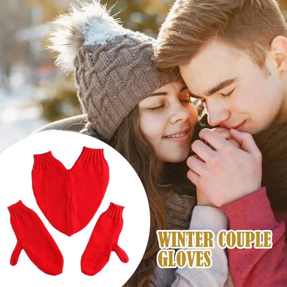 Guantes de punto con diseño de mano para pareja, manoplas gruesas de dedo completo para ciclismo al aire libre, esquí, mantienen el calor, Invierno