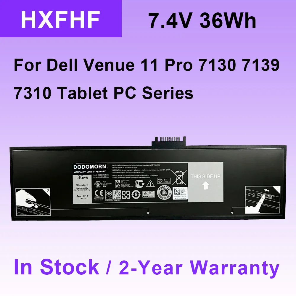 DODOMORN HXFHF Laptop Battery For Dell Venue 11 Pro 7130 7139 7310 Tablet PC Series VJF0X VT26R XNY66 7.4V 36Wh High Quality