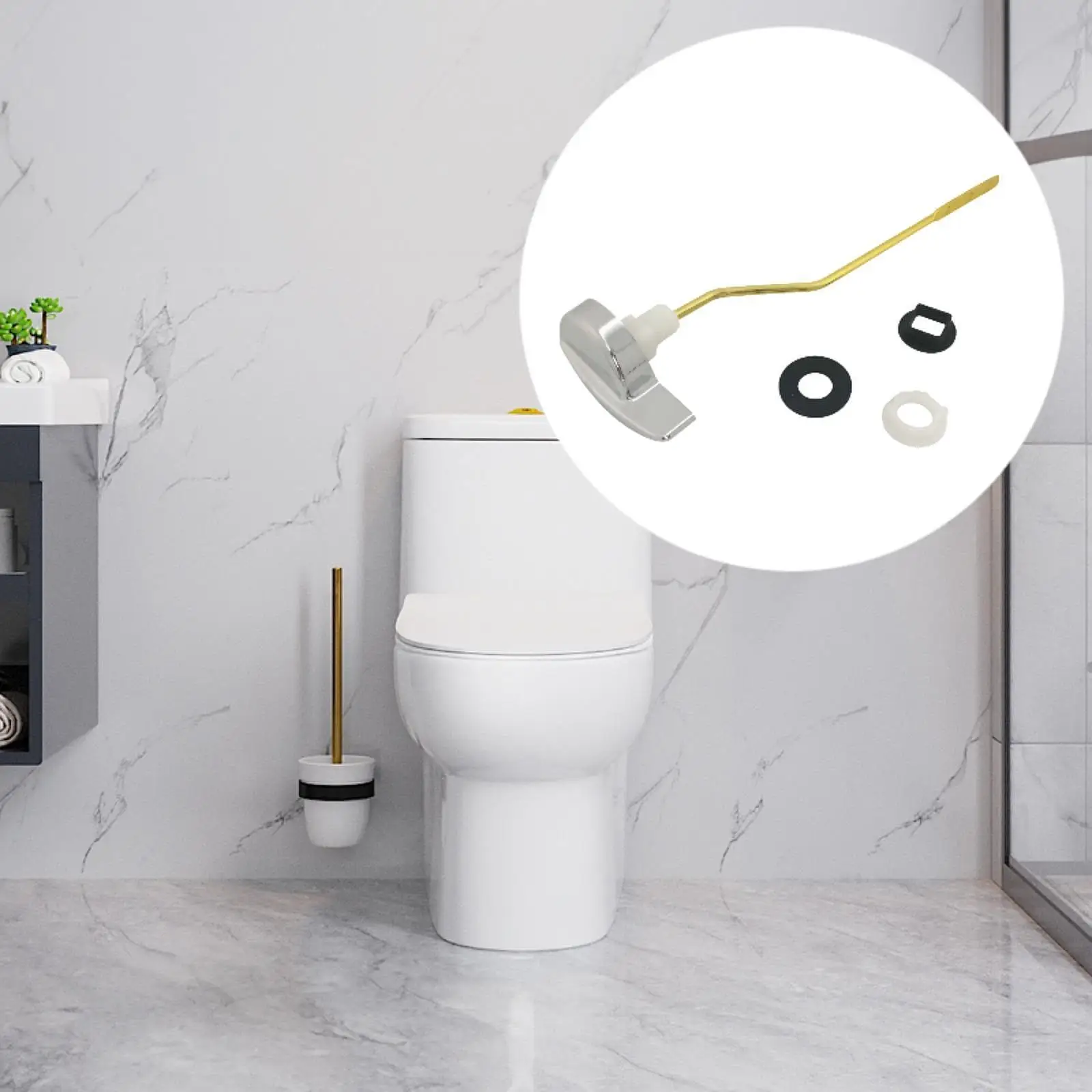 

Toilet Handle Replacement Parts Side Mount Flush Wrench Bathroom Accessories Toilet Kit for Universal Compatibility