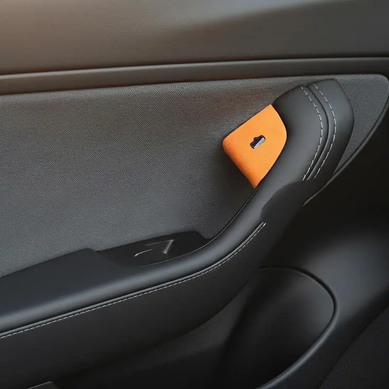 Door Switch Button Protective Stickers Waterproof Suede Anti-Wear Car Window Lift Button Decals for Interior Auto Decoration