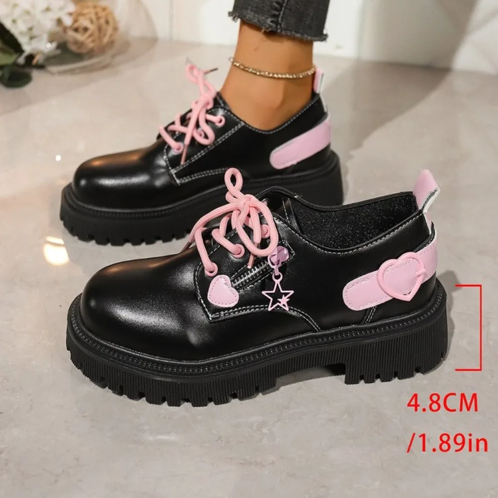 2026 Spring and Autumn Women Shoes New in Fashion Luxury Designer Thick-soled Relaxation Women Shoes Black Big Size Shoes
