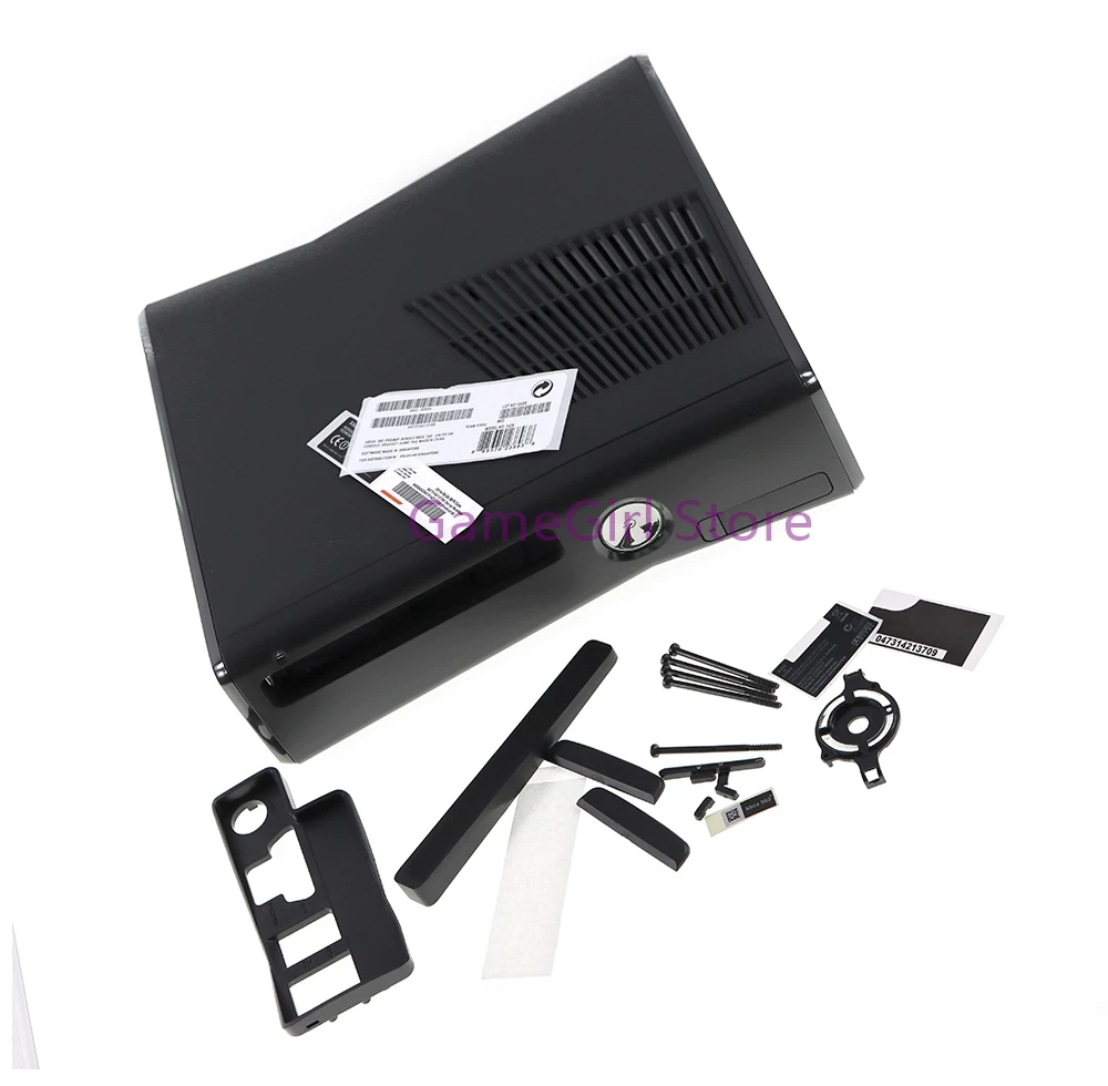 1Set For XBOX 360 Slim Full Set Black Housing Shell Case Protective Cover with Screws For XBOX360 E Console view 4