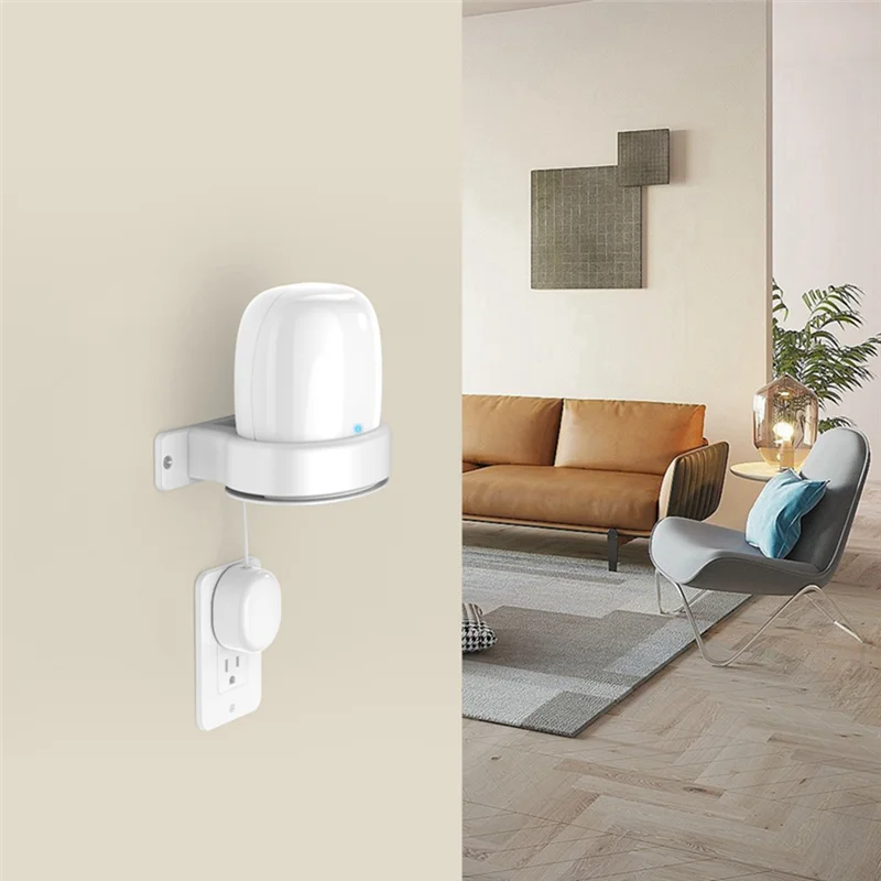 Para Google Nest WiFi Pro Soporte de montaje en pared Altavoz inteligente Base de soporte de almacenamiento de pared, 2 piezas