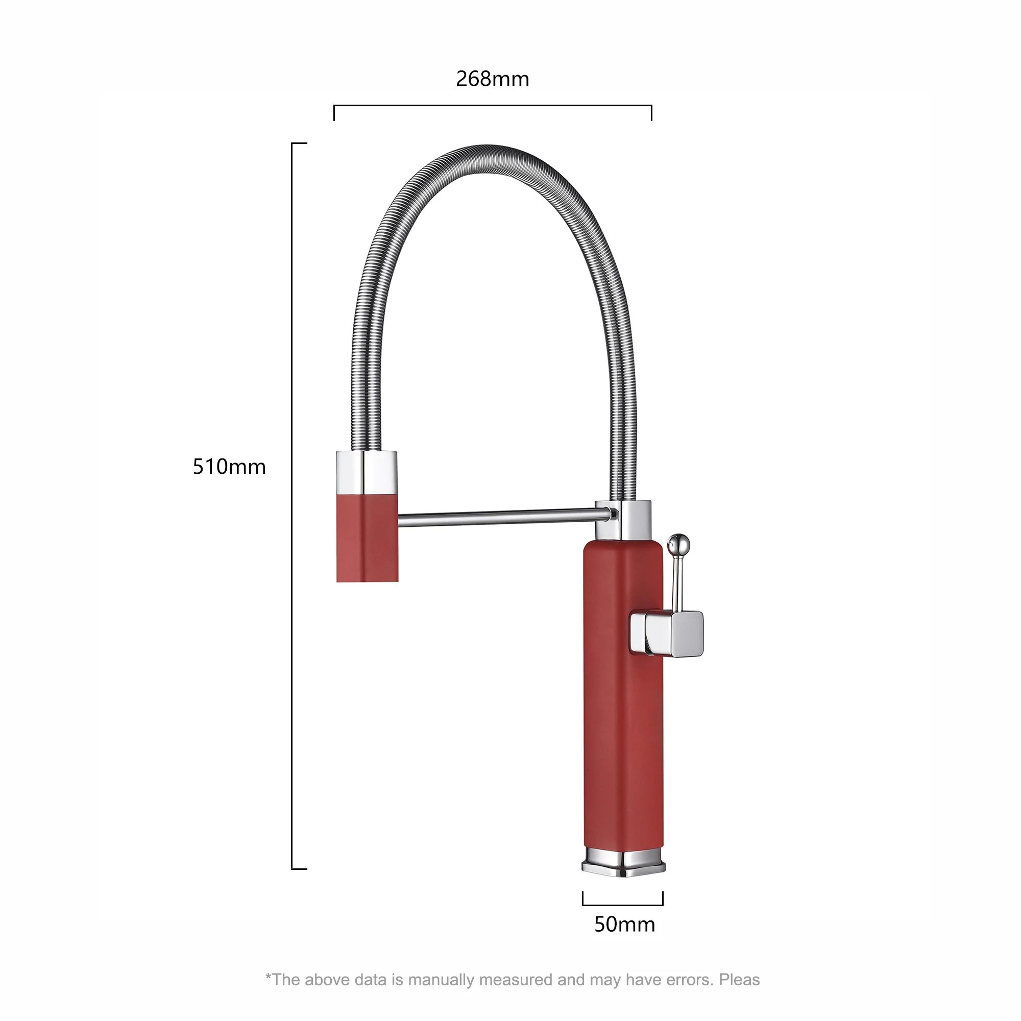 YYHC-Hot sale hot and cold water red pull out kitchen faucet