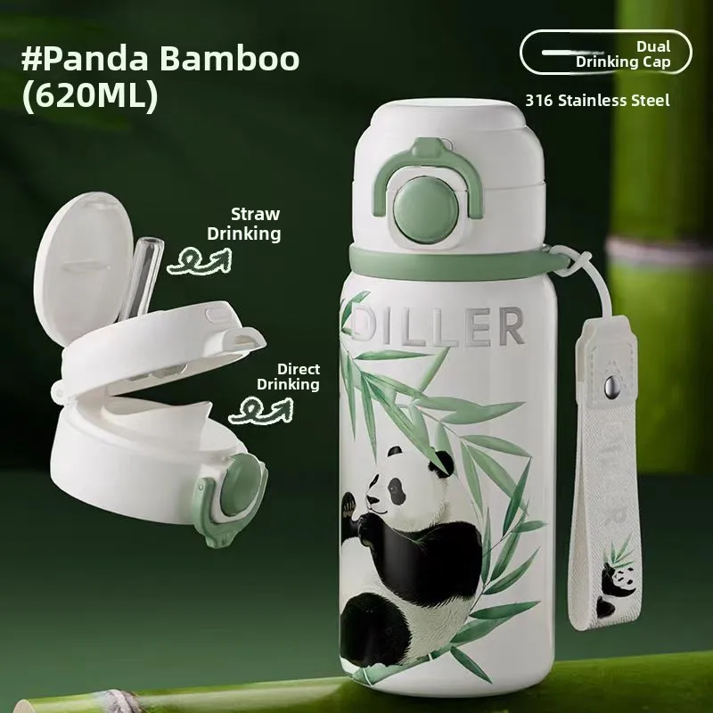 

Diller Cherry Series Thermal Cup Portable Large Capaci Dual Use Water Cup for Women High Aesthetic Value New 2025 Model