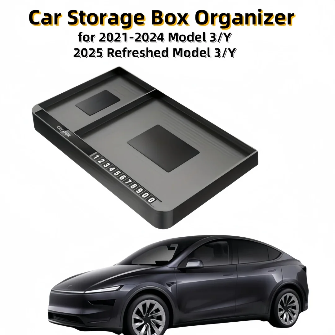 

Автомобильный ящик для хранения, органайзер для Tesla Model Y 2025, аксессуары Tesla Model Y Juniper Model 3 2025 Refreshed Model 3/Y