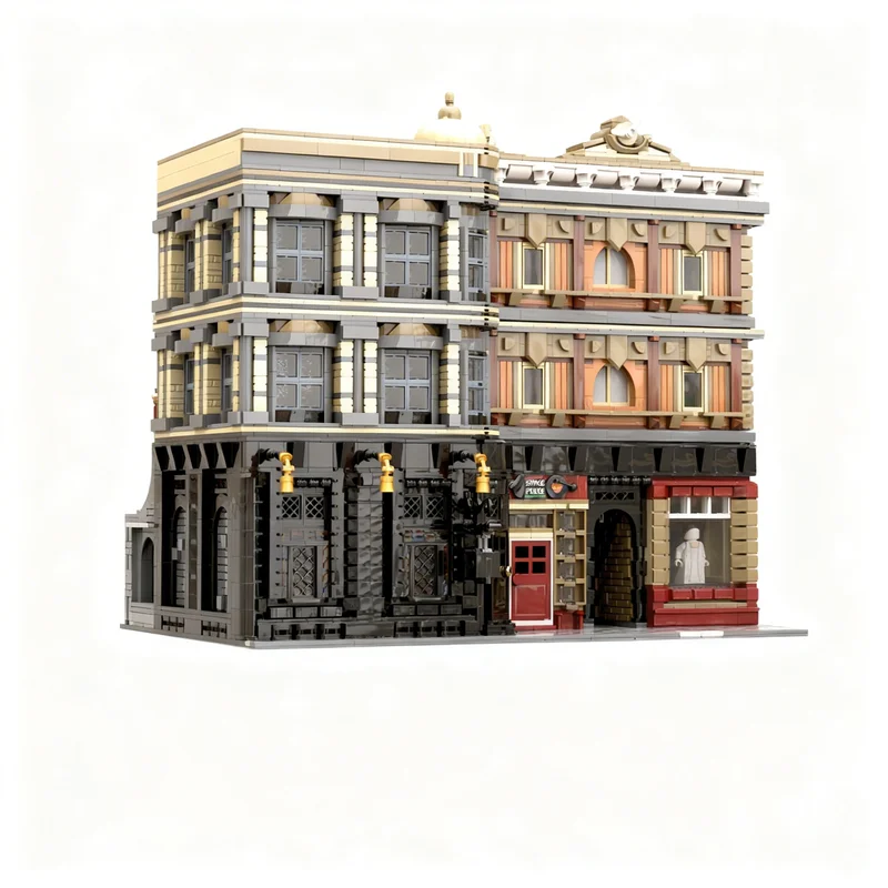 

7101PCS MOC Magic Movie Diagon Alley Leaky Cauldron Entrance Modular Model DIY Creative Assembly Building Blocks Display Gift