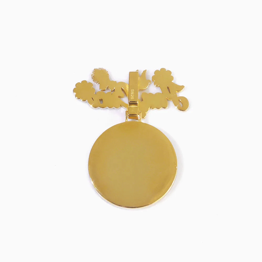 925 VVS 35 مللي متر الرجال النساء الذاكرة مويسانيتي صور قلادة الهيب هوب مجوهرات فضة VVS تخصيص اسم هوك وصورة #6