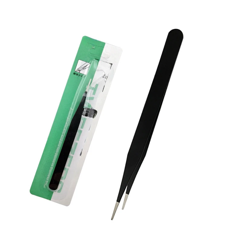 Stainless Steel Tweezers Anti Static Fine Pointed Elbow Precision Tweezers Weld Tool Industrial Tweezers Electronic ESD10-ESD15