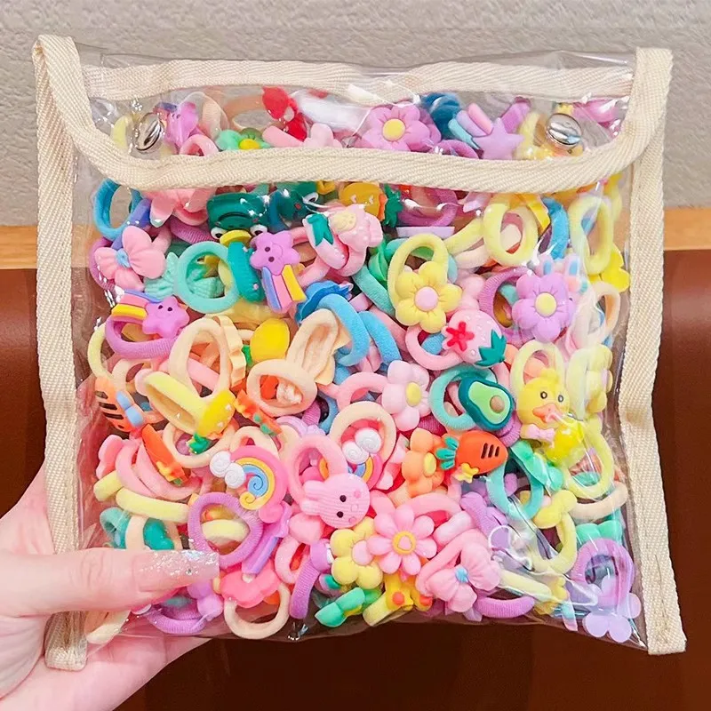 20-100 Pieces/Set Rubber Band for Children Cartoon Hair Band New Sweet Baby Hair Rope Hair Accessories image 4