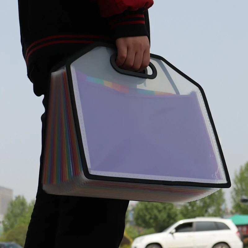 Expanding File Folder Document With Handle, A4 Letter Size File For Business,School