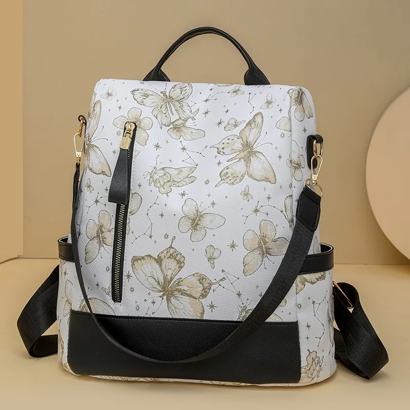 Mochilas escolares informales con tapa blanda para mujer, morrales escolares de nuevo estilo, hilo de coser de gran capacidad, 2025, bolsos de alta calidad con cremallera y lazo de Pu