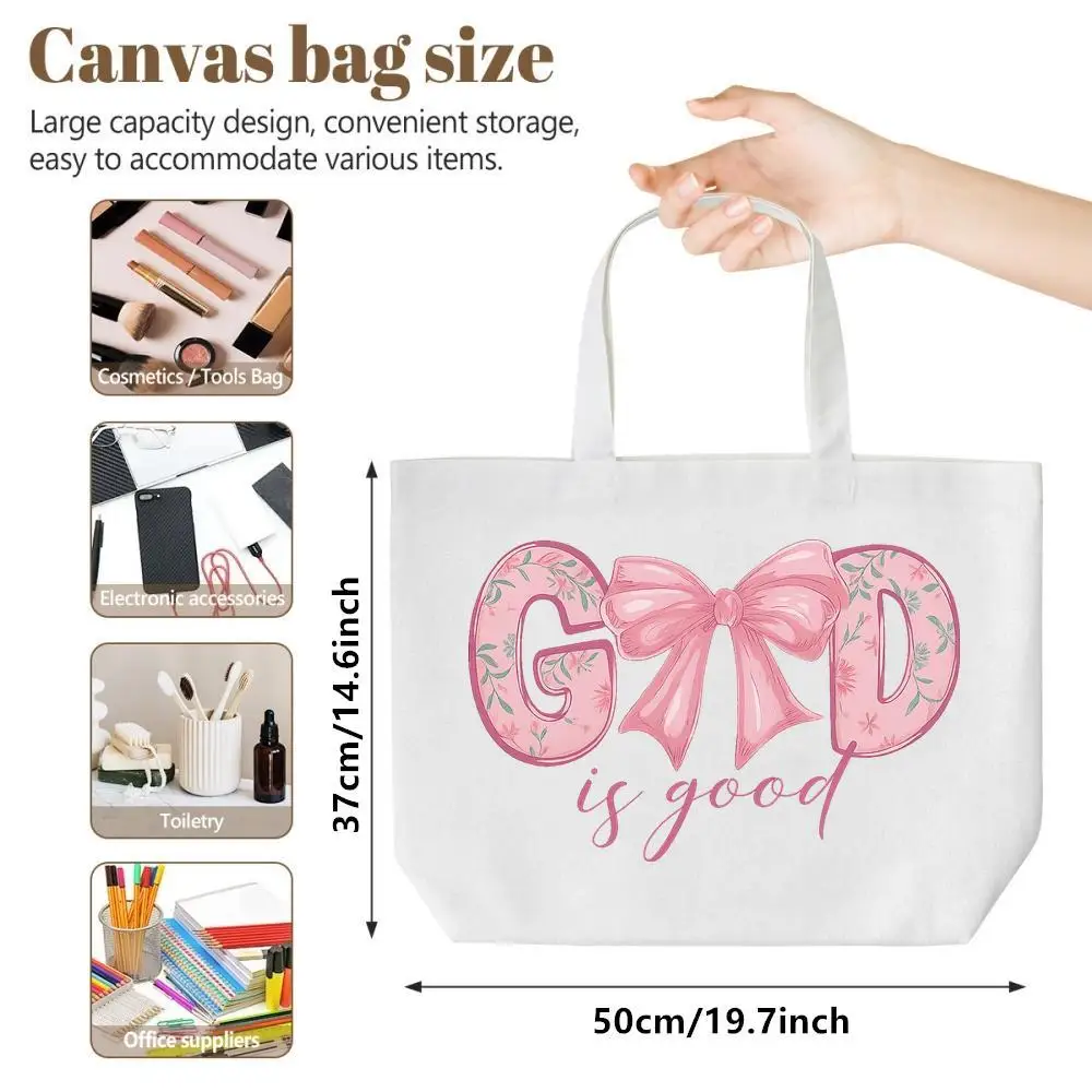 Tote "Dios es buena". Diseño de versículo bíblico para comestibles, escuela y trabajo. Un regalo fiel.