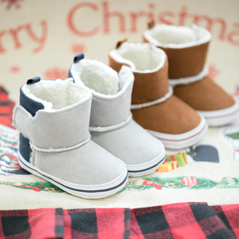 

Baby Boots Newborns Winter Boys Girls Shoes Fluff Soft Bottom Anti-slip Toddler First Walkers Infant Warmth Baby Booties