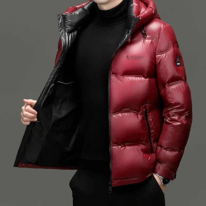 

Lightweight Down Jacket for Men Luxury Bright Man Designer Clothes Male Coats Winter Padded Casual Sack