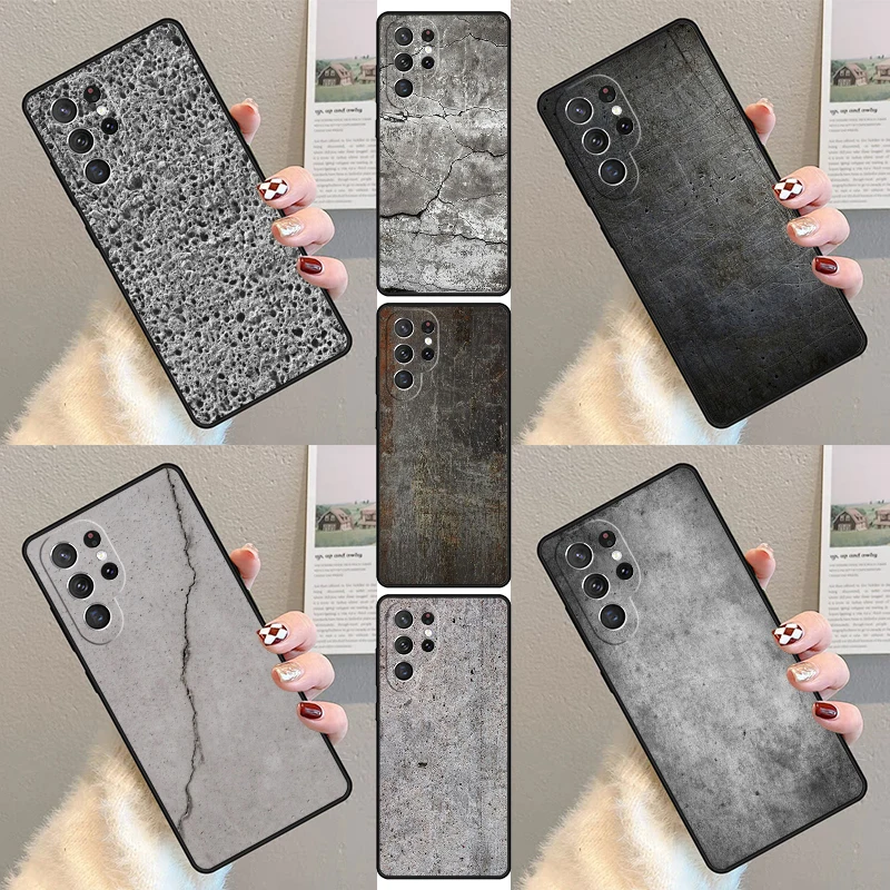 Concrete cracked stone Texture Phone Case For Samsung Galaxy S23 S21 S20 FE S24 S22 Ultra Note20 S10 S9 S8 Plus Silicone Cover