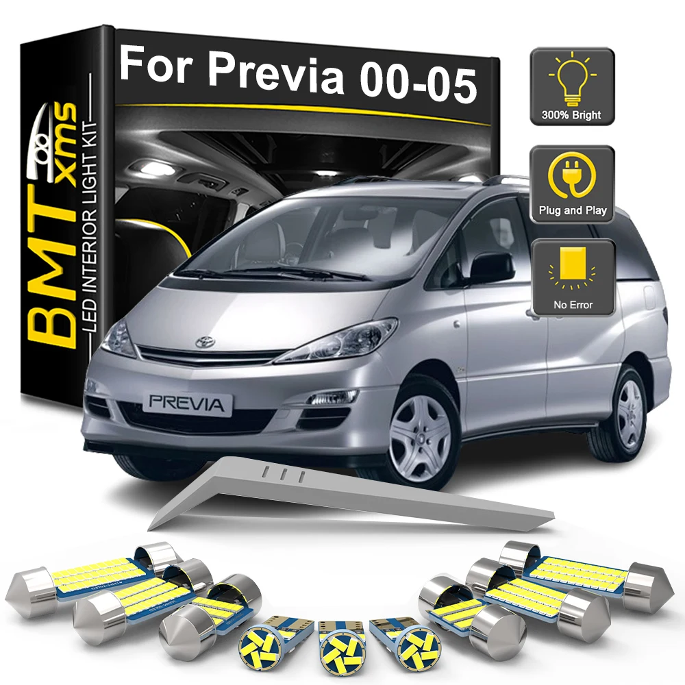 

BMTxms 15 шт. Canbus для Toyota Previa Estima 2000 2001 2002 2003 2004 2005 комплект светодиодных ламп для внутреннего освещения автомобиля в багажник