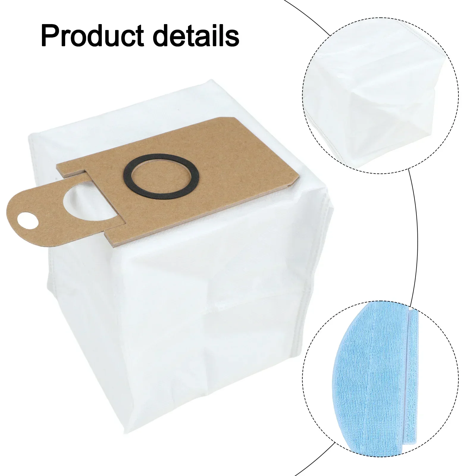 Cleaning Supplies Mop Cloths Kit Efficient Dust Filtration Sturdy Microfiber Material Easy Install Mop Cloths Dust Bags Wipe No