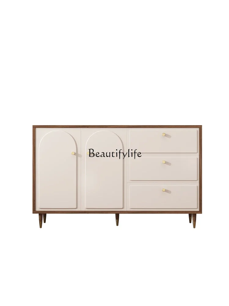 

XX39French retro medieval style chest of drawers, solid wood storage cabinet at the end of the bed