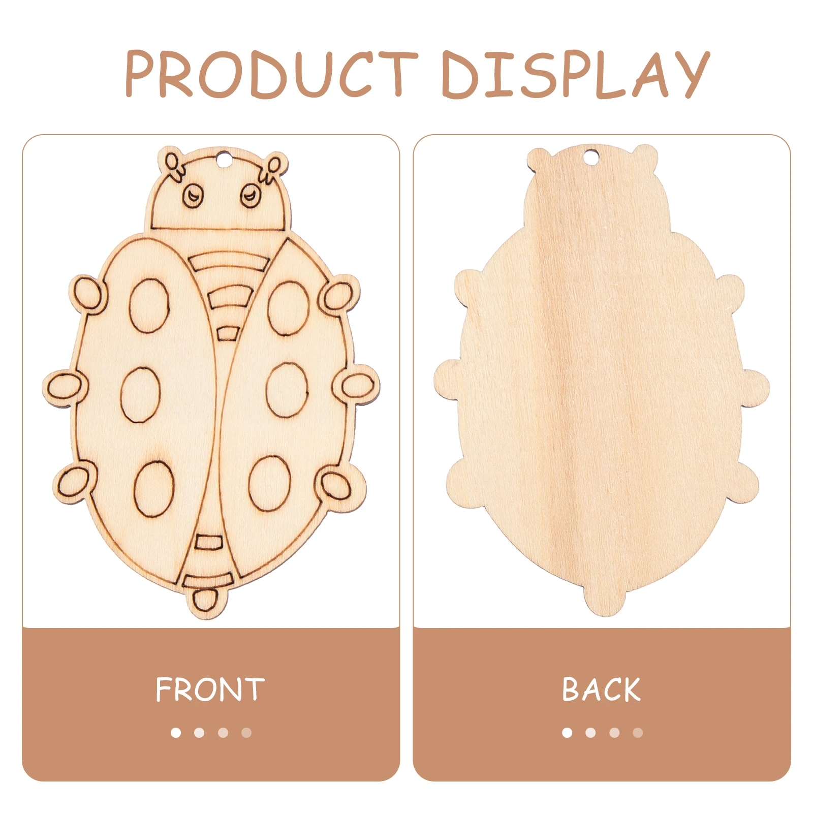 50 set Wooden Cutout Diy Craft Beetle Shape Slices Unfinished Blank Wood Pieces For Painting Graffiti Accessories Art