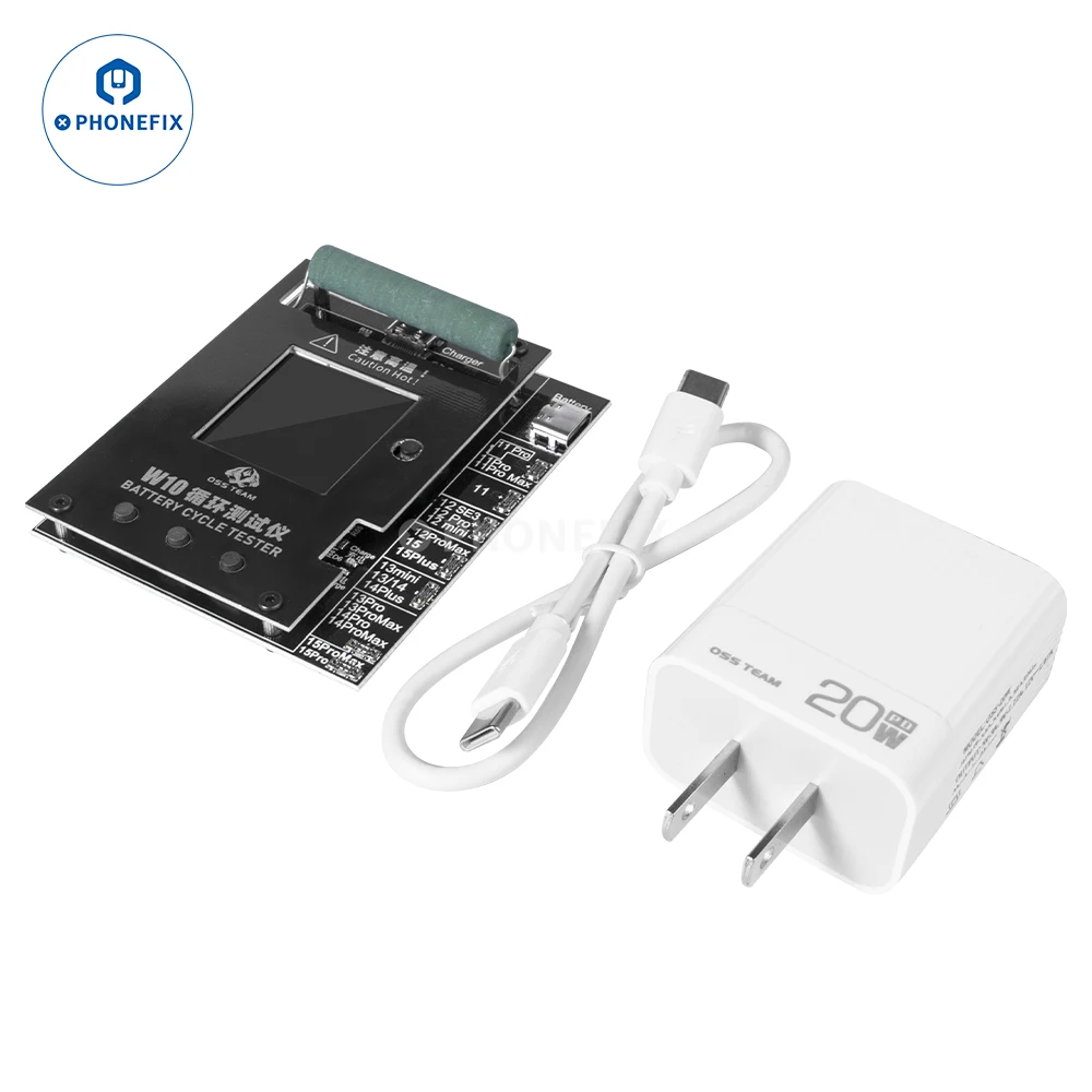 เครื่องปรับเทียบแบตเตอรี่ W10 OSS สำหรับแบตเตอรี่ IP 11-15ซีรีส์การทดสอบการปล่อยประจุแบตเตอรี่รอบรอบการชาร์จเพิ่มสุขภาพทำให้หน้าต่างโทรศัพท์ปรากฏขึ้น