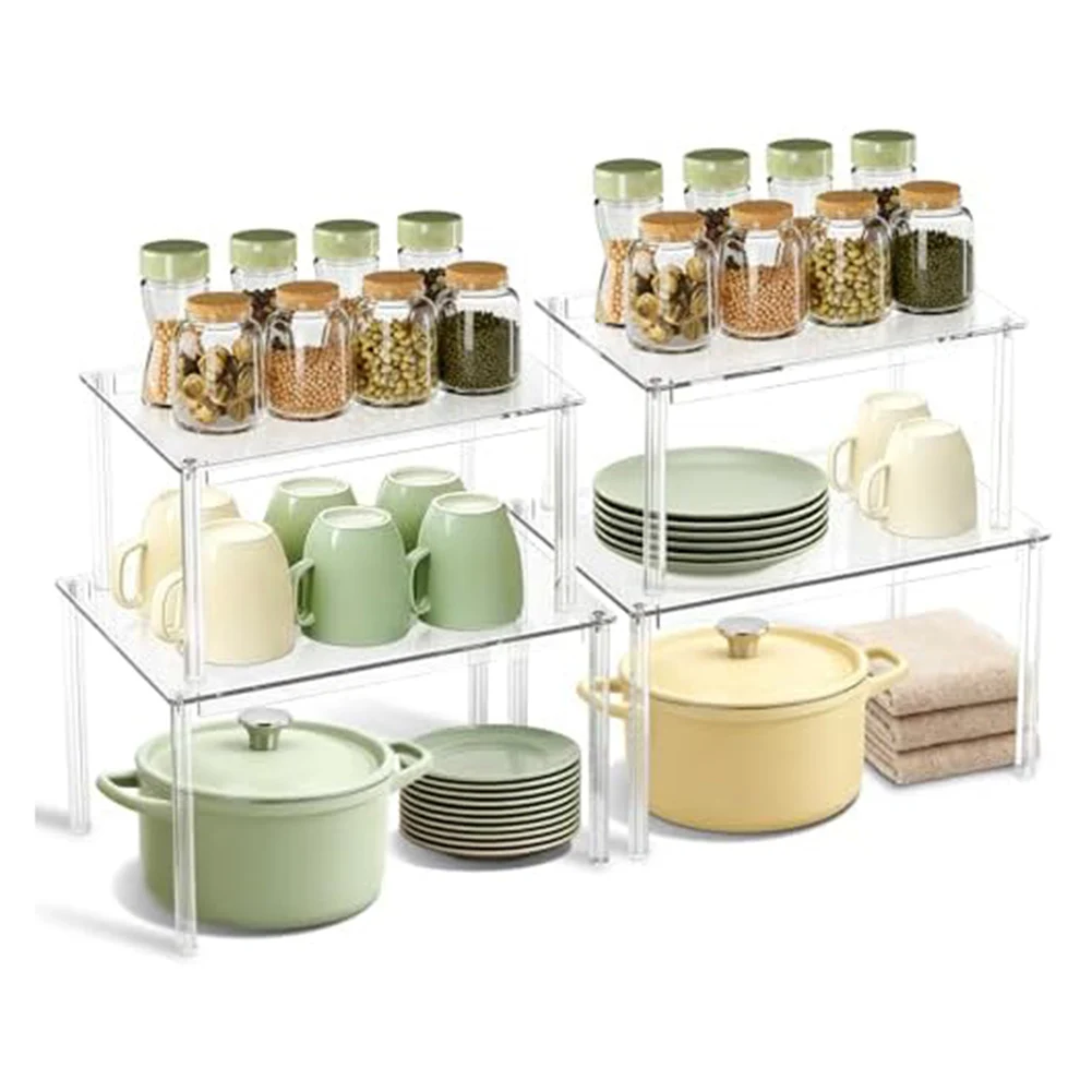 Transparent Cabinet Organizer Easy Glide Clean Organizer Kitchen Organizer Kitchen Storage Tool-free 3-step Installation