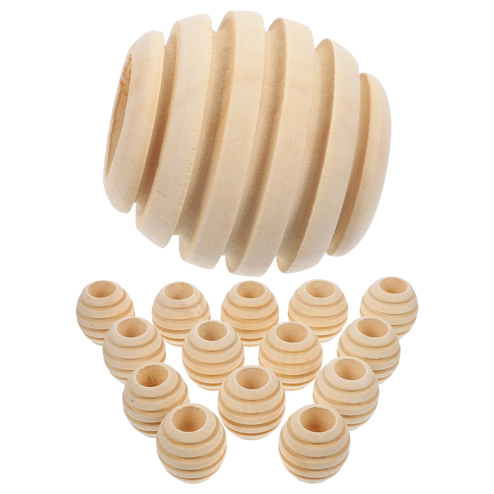 

15 Pcs Home Decor Honeycomb Thread Beads Wood Craft Mini Beehive Water Proof Natural for Crafting Work