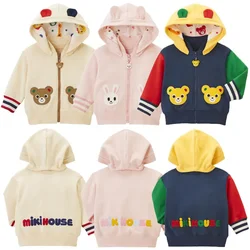 Winter Coat  Boys Clothes Autumn/winter New Girl Cartoon Embroidery Patch Hooded Jacket Cardigan