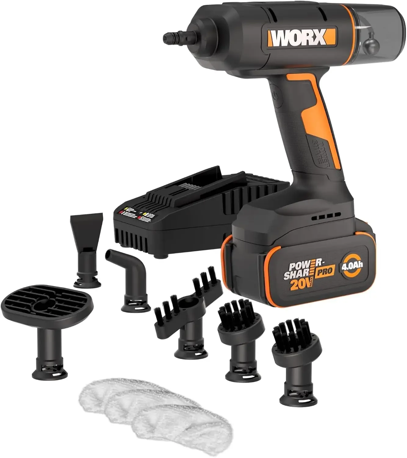 20V SteamStorm Cordless Handheld Steam Cleaner w/Accessories, Steamer for Cleaning 220°F 8-Second Preheat, Lightweight Portable