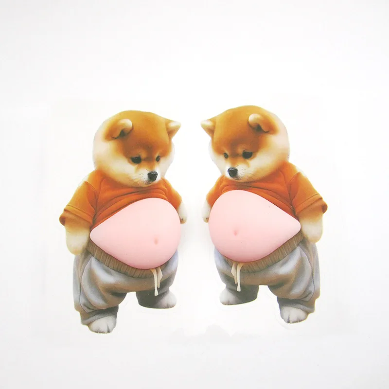 2 قطعة ملصقات شيبا إينو ثلاثية الأبعاد فائقة النعومة من السيليكون واقي مصد السيارة والأثاث ملصقات مضادة للتصادم، سيليكون ذاتي اللصق