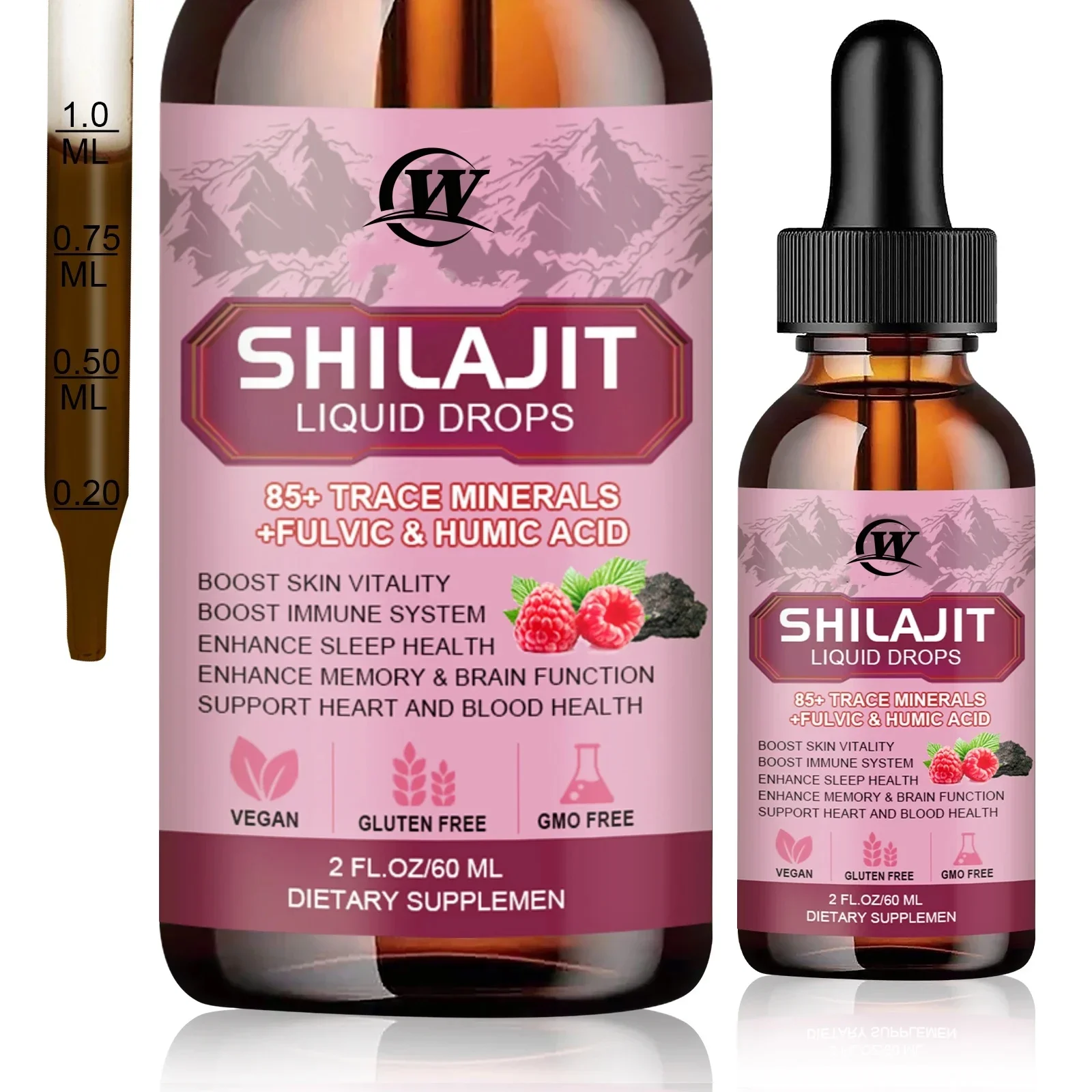 60ml Organic Shilajit Resin With 85+trace Minerals Rich In Fulvic Acid For Brain Memory And Skin