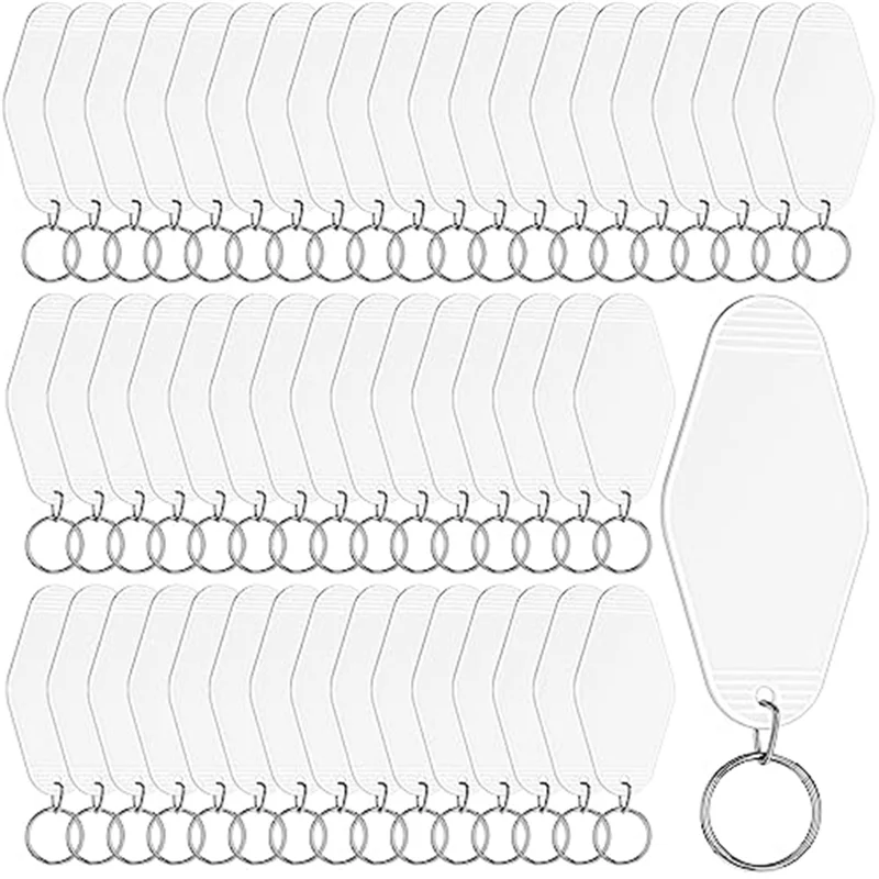 

AB7-50 Pcs Motel Keychain Blank Hotel Keychain Sublimation Vintage Keychain Bulk for DIY Crafts Ornament C