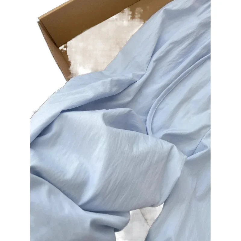 Pantalon amincissant taille haute bleu pour femmes, petit pantalon de marche ample à jambes larges, polyvalent, jambes droites, pré-automne