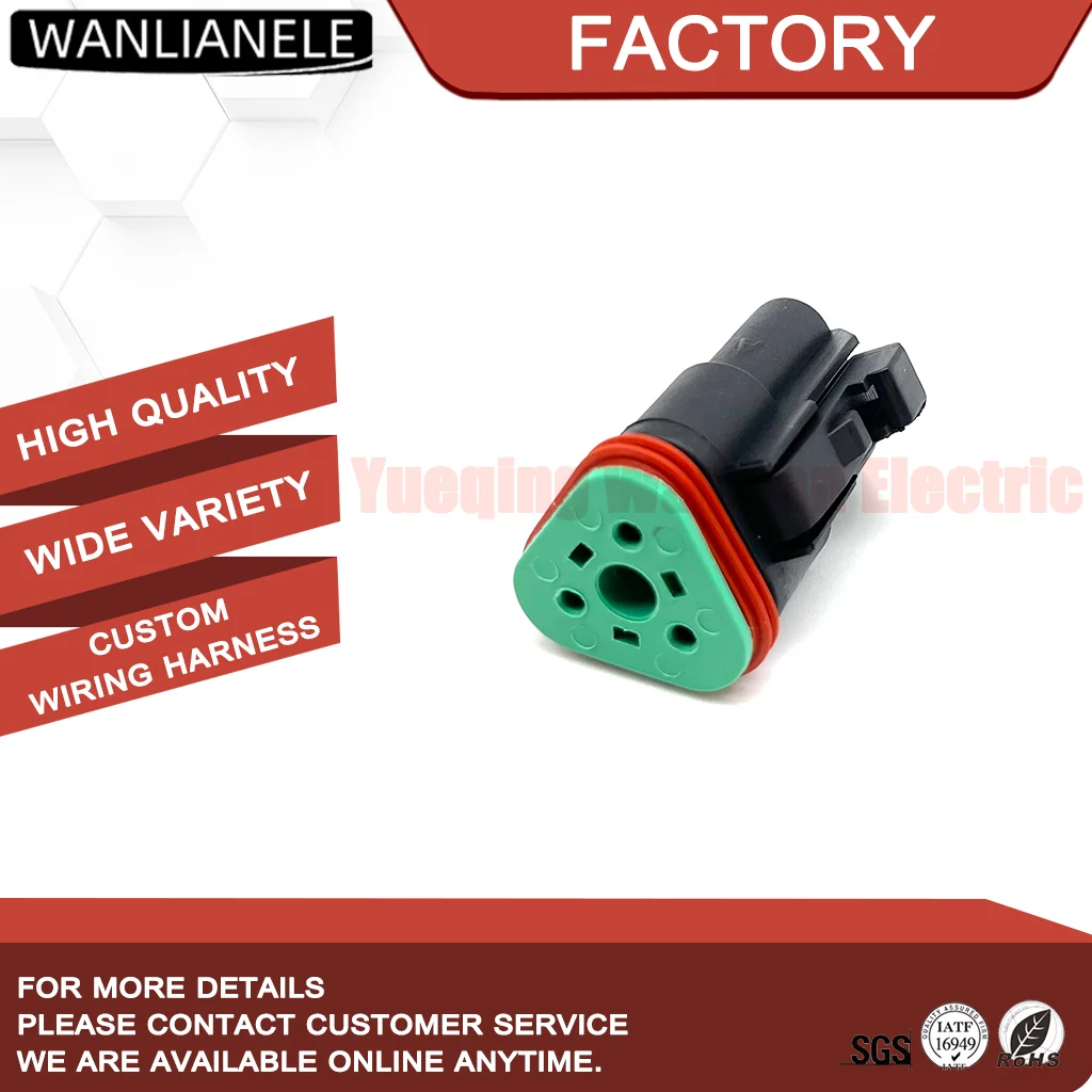 50 Sets DT06-3S-E004 3 Pin Female Connector Plug IP68 Waterproof 13A DT Series Automotive Harness Black