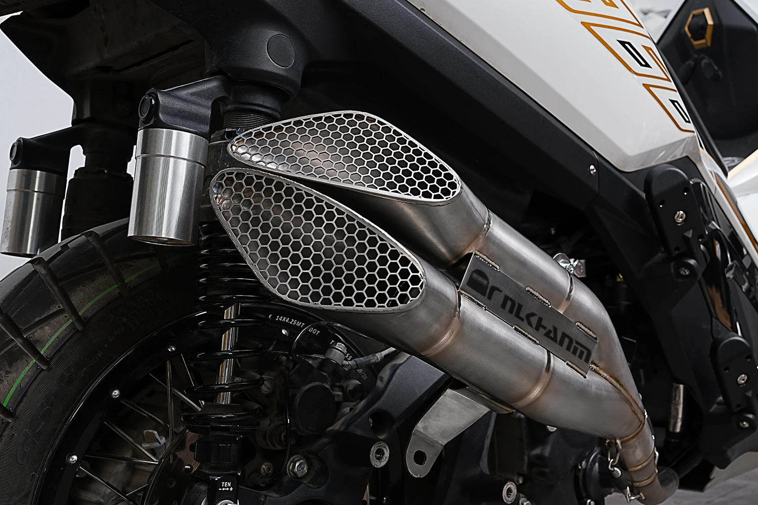 ZONTES 368D выхлопная система мотоцикла Ti. Модификация полного сечения из сплава с глушителем NlkHanm Gemini Escape для 368D-2025