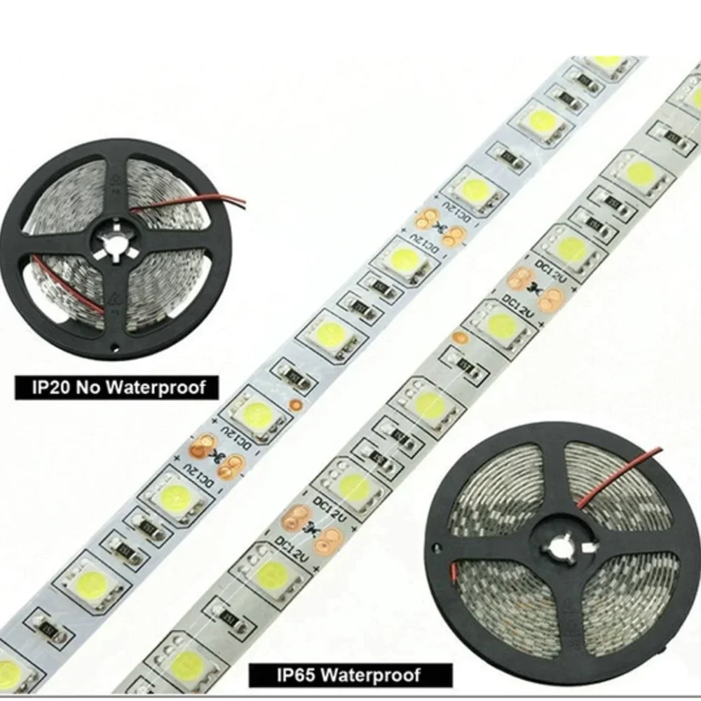 SMD LED Strip 5050 DC12V Flexible LED Light Warm White Red Green Blue 5050 Decoration Night light Luminous String For Bedroom