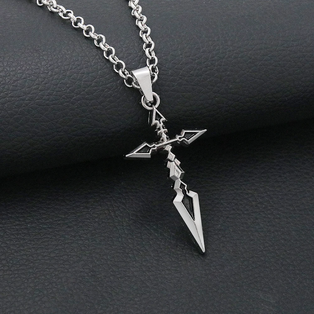 Anime Fate Stay Night Saber Pendant Necklace Emiya Cross Accessories Jewelry For Women Man Accessories Gifts